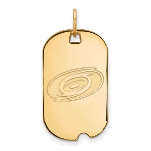 Black Bow Jewelry 14k Yellow Gold Plated Sterling Silver Carolina Hurricanes NHL Pendant - 1 of 3