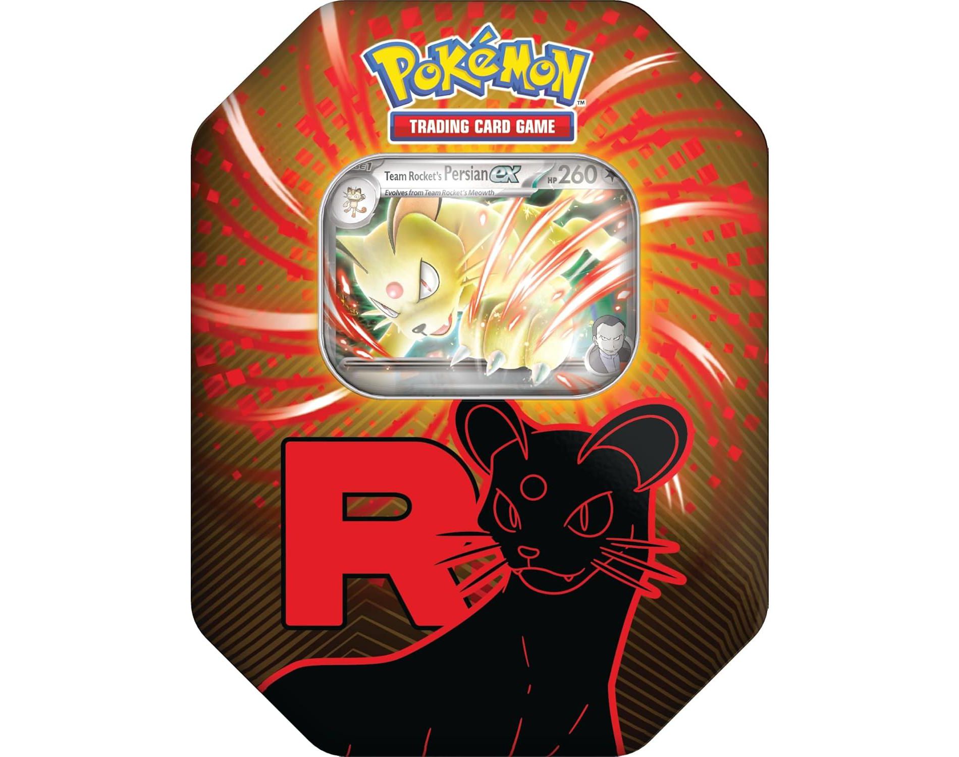 Pokemon TCG: Team Rocket Tin – Persian ex (1 Foil Promo Card & 4 Booster Packs)