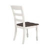 Simple Relax Set of 2 Wooden Dining Chairs with Ladder Back in White and Dark Cocoa - 4 of 4