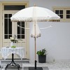 LAGarden 6 Ft Fringe Patio Umbrella with Tassel Jazz Age Wood - 4 of 4