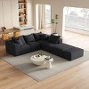 KWPZQEB 132" Sectional Boneless Couch Set, Convertible L-Shaped Cloud Couches With Pillows, 6-Seat Modern Couch Sofas with 2 Ottomans for Living Room - 3 of 4