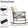 Jojoka 3-Piece Patio Furniture Set, PE Rattan Rocking Bistro Chairs w/ Soft Thick Cushions & 2-Tier Coffee Table for Balcony, Backyard, Lawn - 3 of 4