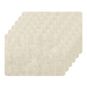 Unique Bargains Dining Heat Resistant Faux Leather PU Placemats 17 x 12 Inches 6 Pcs - 1 of 4