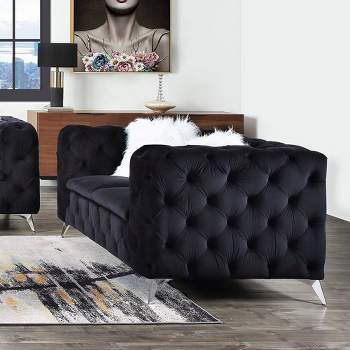 68" Phifina Sofa Black Velvet - Acme Furniture