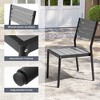 Pellebant Set of 2 Outdoor Dining Chairs Modern Aluminum Stackable Armless Chairs for Patio - 3 of 4