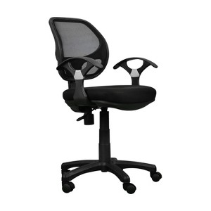 Ridstar Swivel Armchair with Wheels-Black - 1 of 4