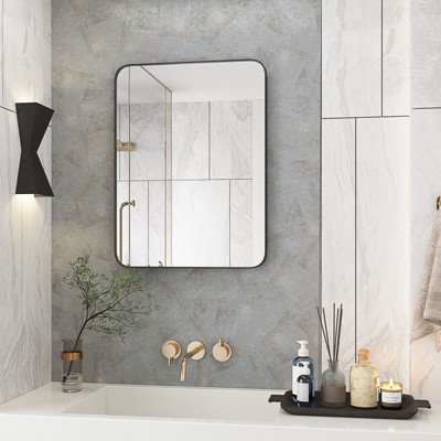 Wall Bathroom Mirror – Black Frame, Moisture-Resistant & Shatter-Safe Design (Horizontal/Vertical)