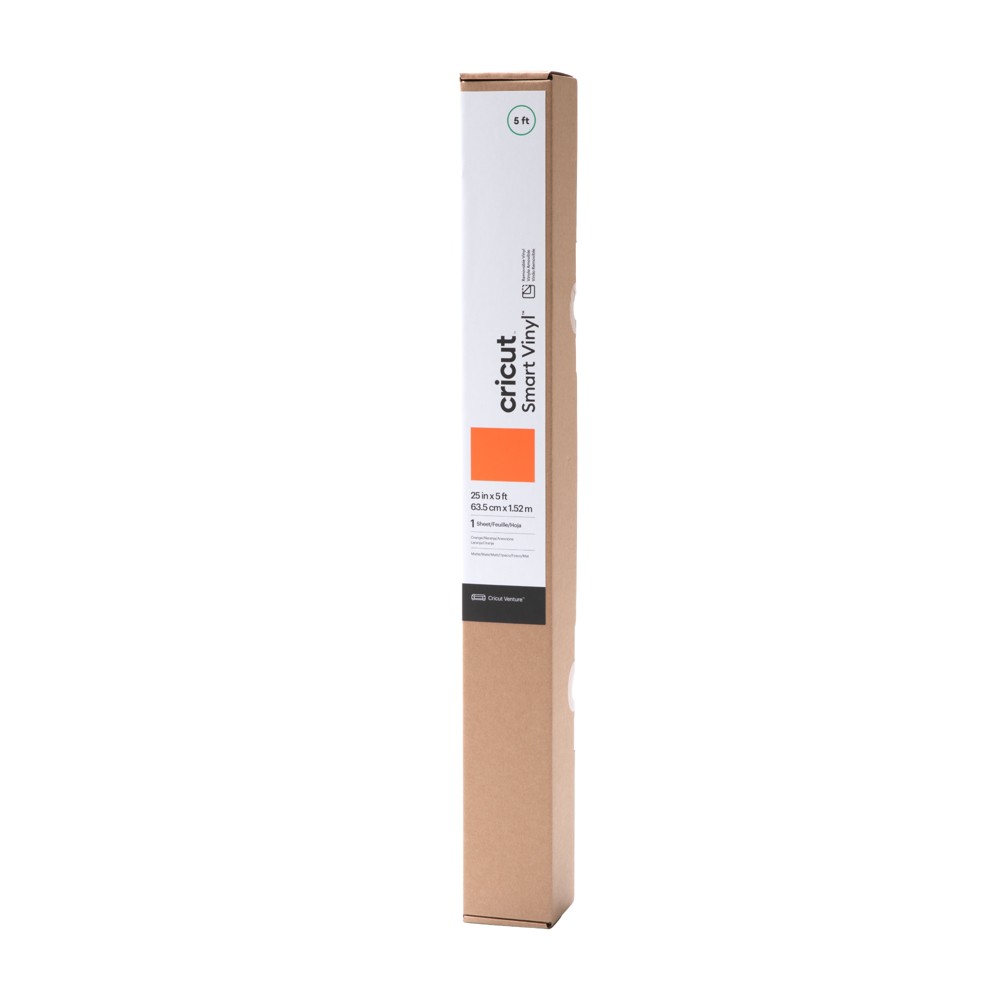 Cricut Venture 5'x25" Smart Removable Vinyl Orange: Craft Cutting Material, PET, Compatible with Cricut Venture