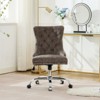 RISOKEYS Home Office Chair with Wheels & Silver Base,Cute Chenille Fabric with Tufted Back for Bedroom,Upholstered Adjustable Swivel Desk Chair. - 2 of 4