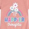 Girls' - Instant Message - Happier Thoughts Fitted Short Sleeve Graphic T-Shirt - 2 of 4