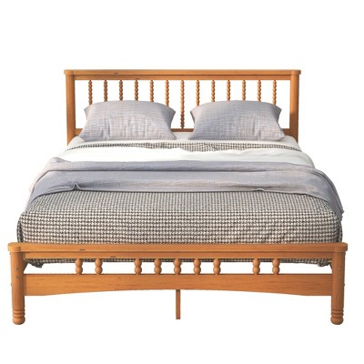 Queen Size Wooden Platform Bed with Headboard
