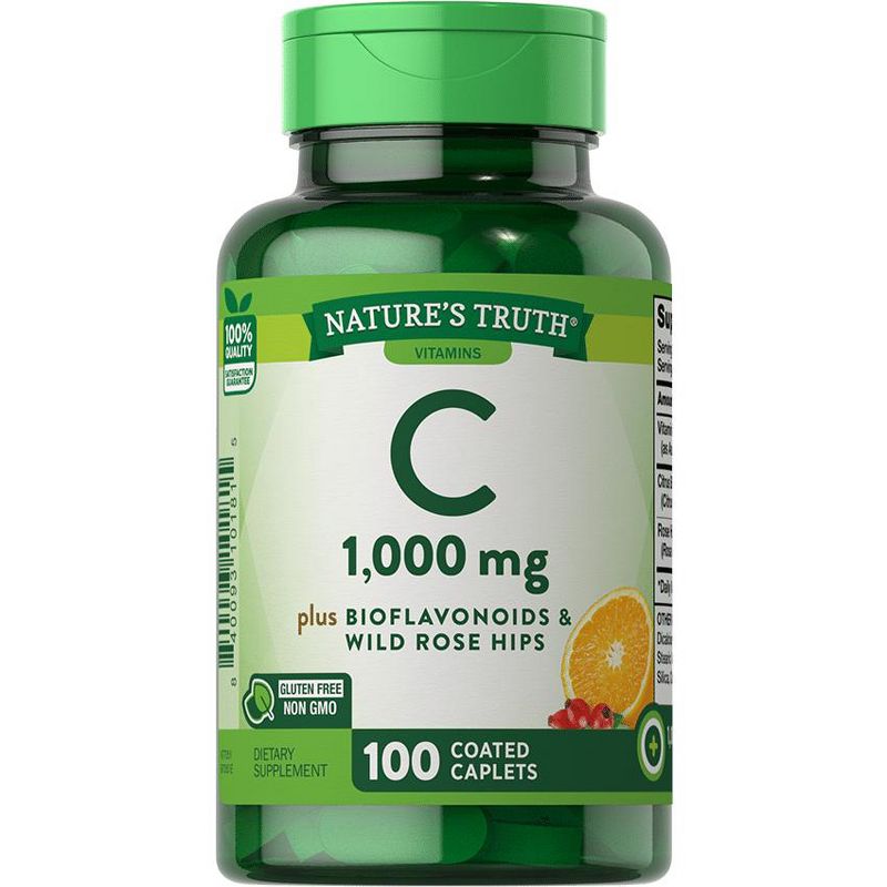 Nature's Truth Vitamin C Bioflavonoids & Rose Hips 1000mg | 100 Caplets, 1 of 5