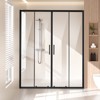 VEVOR Semi-frameless Shower Door, 57.8-59 W x 70 H in, Double Sliding Glass Door with 1/4 in(6mm) Clear Tempered Glass, Matte Black - 2 of 4