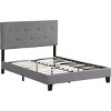 Streamdale Full Size Upholstered Platform Bed Frame With Modern Button Tufted Linen Fabric Headboard - 3 of 4