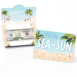 Big Dot of Happiness Beach Christmas Money Cards for Cash with Envelopes, Tropical Holiday Party Gift Card Holders, Money Holders for Cash - Set of 8 - 1 of 4