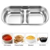 Unique Bargains Stainless Steel Sauce Dish Dipping Bowls with 2 Compartment Divided 3 Pcs - 4 of 4