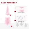 SEVOBAL Artificial Trees 5-Foot Pencil Christmas Tree with Realistic Branches and Plastic Stand for Holiday Decor, Pink, 19.8"*19.8"*59" - 3 of 4