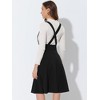 Allegra K Women's High Waist Solid Color Button Decor Flared Midi Suspender Skirt - 4 of 4