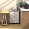 GlasFlength Kitchen Carts and Islands Rolling Kitchen Table Storage Island Mobile Buffet Server Table for Dining Room, White, 27.36"*19.68"*35.55" - 4 of 4