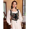 Acekool Women’s Vintage Floral Corset Lace-Up Vest, Vintage Pirate-Inspired Bustier with Embroidered Print - 2 of 4