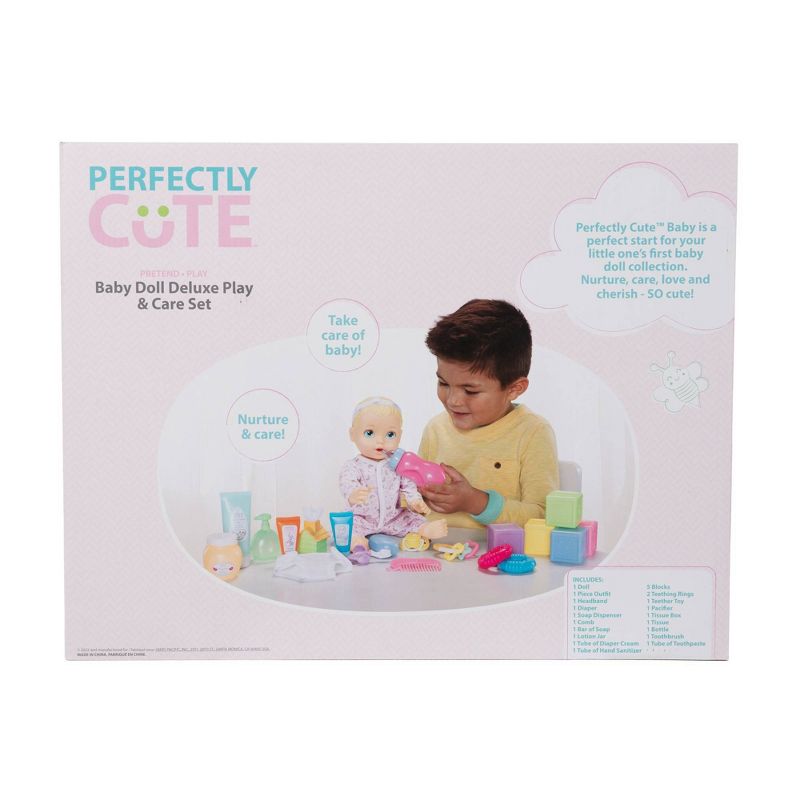 Perfectly Cute 24pc Baby Doll Deluxe Play and Care Set - Blonde Hair, 6 of 7