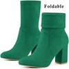 Allegra K Women's Rounded Toe Foldable Ankle Block Heel - 2 of 4