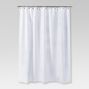 Waffle Weave Shower Curtain White - Threshold