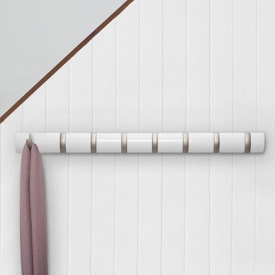 Umbra Flip 8 Sleek White Hardwood Wall Hook