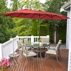 Costway 15FT Double-Sided Twin Patio Umbrella Outdoor Market W/ Crank & Base Grey\Coffee\Turquoise\Beige\Orange\Wine - 2 of 4