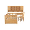 Twin Size Wood Platform Bed with Bookshelf, Built-in Desk and Matching Chair - 4 of 4