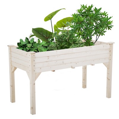 FDW Garden Raise Bed Elevated Garden Bed Wood Planter Box Kit for Vegetable Flower Outdoor Yard Gardening Planter Box Wooden Garden Box ,Nature