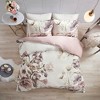 Gulches Blush Pink Full Queen Floral Theme Printed Cotton Mattress Size 90x90 3 Piece Duvet Cover Set Blanket - 3 of 4