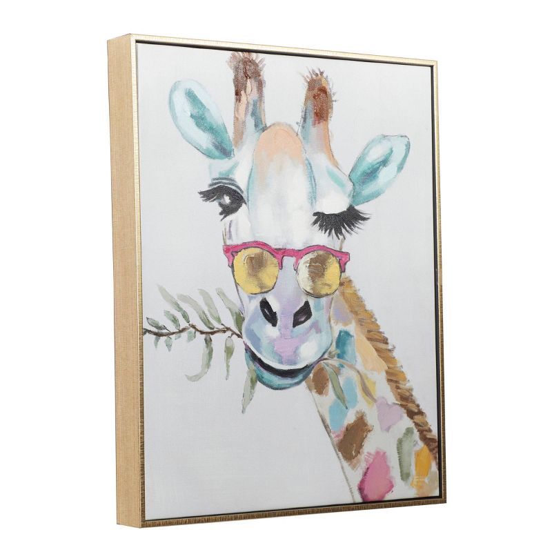 Canvas Giraffe Framed Wall Art with Gold Frame - CosmoLiving by Cosmopolitan, 5 of 7