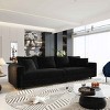 102.4 Inch Convertible Lounge Sofa with 2 Ottomans, 4-Seat Cloud Couch with Cushions, Corduroy Lounge Sofa with Wood Frame-Coolbibila - 3 of 4