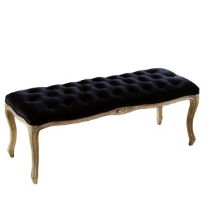 NicBex Modern 46.5" Bedroom Bench Velvet Accent Stools with Button Tufted and Curved Legs for Bedroom and Entryway - 1 of 3