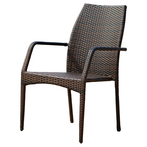 Canoga Set Of 2 Wicker Patio Chairs Multi Brown Christopher