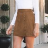 Women's Camel Faux Suede Studded Split Hem Mini Skirt - Cupshe - 2 of 4