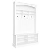 Okak Shoe Cabinet, Freestanding Shoe Organizer with 7 Shelves and Coat Rack, Shoe Storage Cabinet for Entryway, Living Room, Hallway, White - 3 of 4