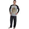 Harry Potter Men's Raglan Shirt And Plaid Pants Pajama Set - 2 of 4