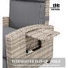 Jojoka Outdoor Recliner Chair with 150° Adjustable Backrest & Footrest, Wicker Lounge Chair with Side Table, Cushion & Pump, for Patio/Porch/Garden - 3 of 4