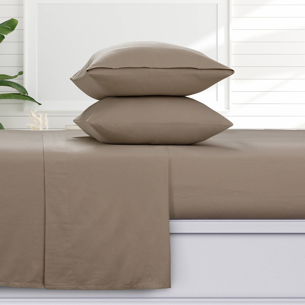 Twin 170 GSM Extra Deep Pocket Flannel Sheet Set Camel - Azores Home