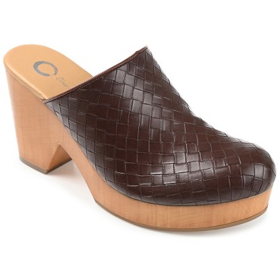 Journee Collection Womens Kelsy Mules Mid Block Heel Round