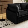 Corduroy Deep Seat Modular L-Shaped Sectional Sofa with 4 Pillows & Ottoman - 4 of 4