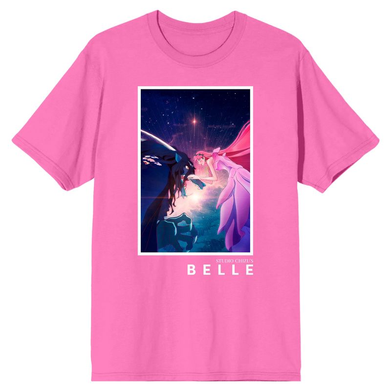Belle Mysterious Creature Poster Art Crew Neck Short Sleeve Hot Pink Men's T-shirt, 1 of 3