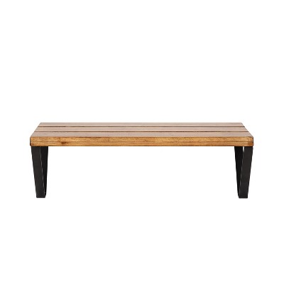 Rustic Brown and Black Wood Floating Wall Shelf