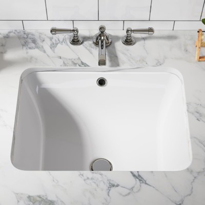 Undermount Bathroom Sink, Bathroom Vessel Sinks, Ceramic Lavatory Vanity Vessel Sink with Overflow