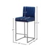 Meridian Furniture,Giselle Navy Velvet Stool - 4 of 4