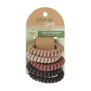 Planet Goody Fabric Coils Hair Elastic - 5ct - 1 of 4