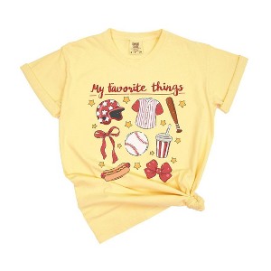 Simply Sage Market Women's Coquette Baseball Favorite Things Short Sleeve Garment Dyed Tee - 1 of 4