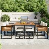 9-Pieces Outdoor Dining Set,Square Table With 4 Cushioned Chairs And 4 Ottomans,Outdoor Patio Set,Outdoor Furniture For Patio,Garden-Cuddlewood - 2 of 4